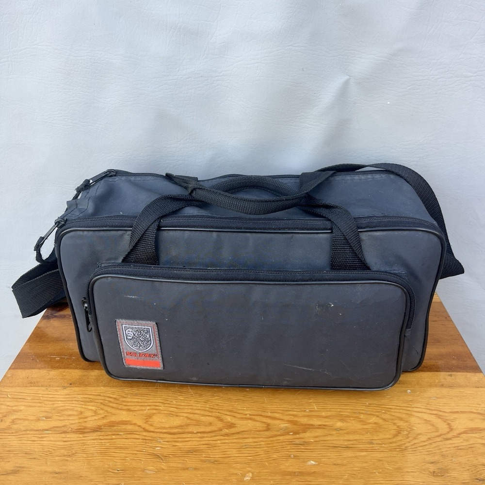 Solidex Camcorder Camera Gear Bag Case Shoulder Strap Black Nylon Pocket Padded